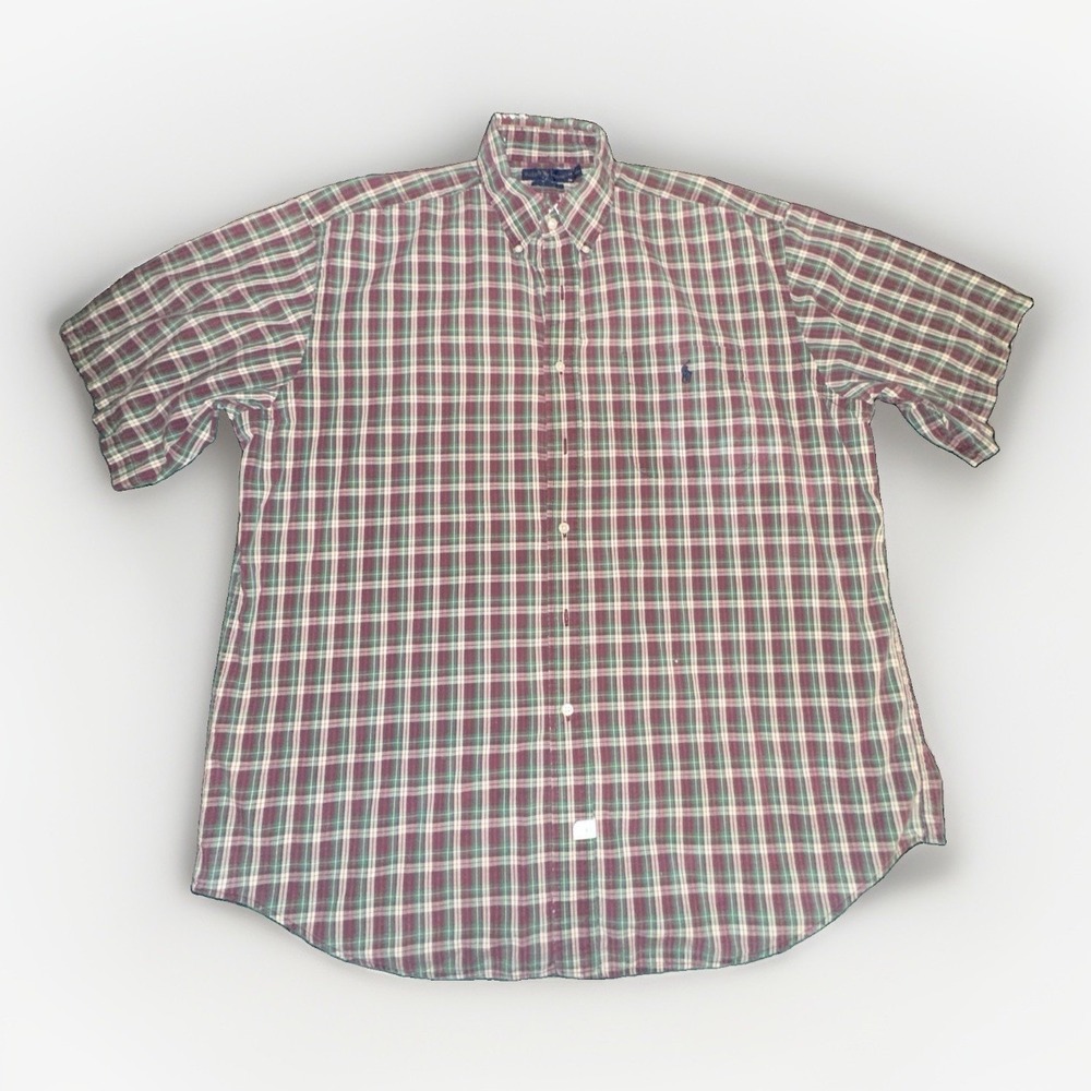 Ralph Lauren Mens Button Down Shirt Extra Large (XL) Plaid Classic Office